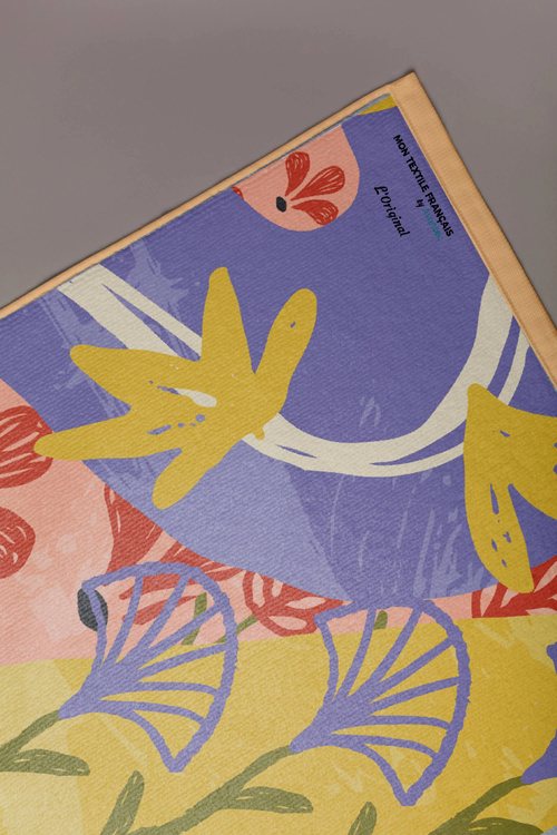 Torchon microfibre au motif artistique coloré